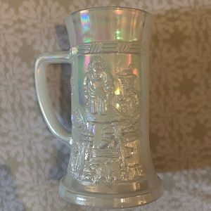 Vintage Fenton carnival glass tavern scene
